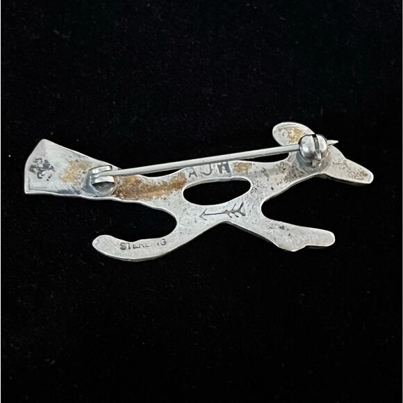 Vintage Sterling Silver Roadrunner Brooch Pin Signed AJM Southwestern Gift - Picture 2 of 8